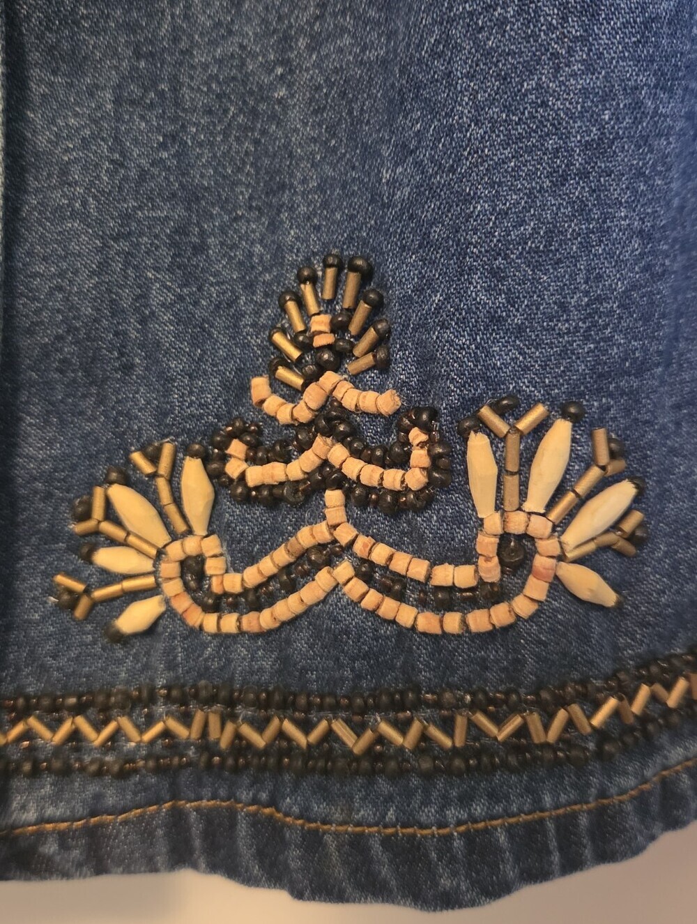 Vintage Scarlett Embroidered Denim Jacket Size 12 Floral Cottagecore Boho - Picture 5 of 6